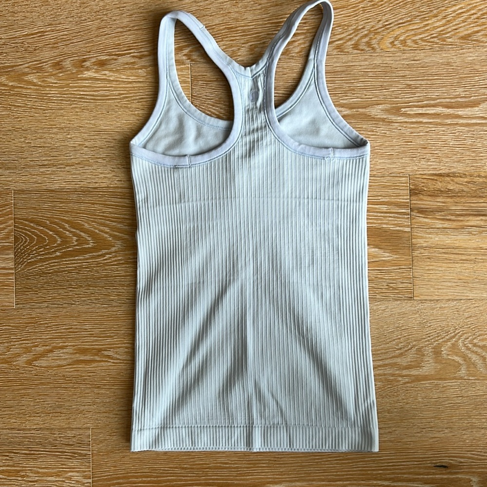 Pastel Blue Lulu Ribbed Tank Top - Picture 2 of 2